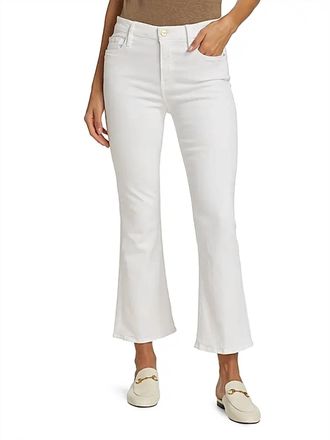 Frame Denim Le Crop Stretch Mini Boot-Cut Jeans In Blanc