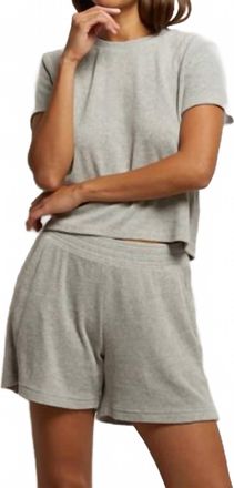 perfectwhitetee Emily Sweatshort In Heather Grey
