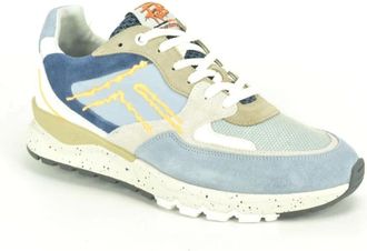 Floris Van Bommel Schoenen, Heren, Veelkleurig, 42 EU, Jeans Blauw +Fluo Runner N