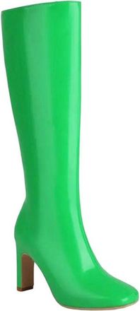 Generic Women Knee High Patent Leather Boots Winter Casual Thick Heel Office Work Long Boot