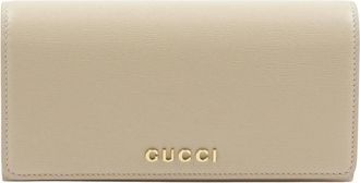 Gucci Wallets & Cardholders, female, Beige, Size: ONE SIZE Continental Wallet with Script Detail