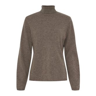 BTF-CPH Btfcph - Fijngebreide coltrui pullover - Dames - Truien - Bruin - Maat: XL Wol