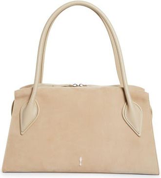 Christian Louboutin Medium Nubuck Leather Shoulder Bag in F702 Saharienne at Nordstrom