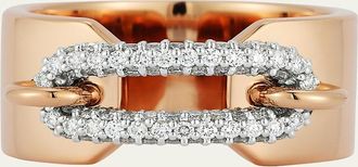 Walters Faith Morell 18K Rose Gold Diamond Elongated Oval Cuff Ring, Size 6.5