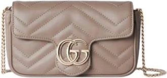 Gucci Cross Body Bags, female, Gray, Size: ONE SIZE GG Marmont