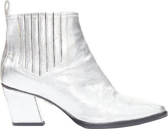 Roger Vivier silver leather block heel booties