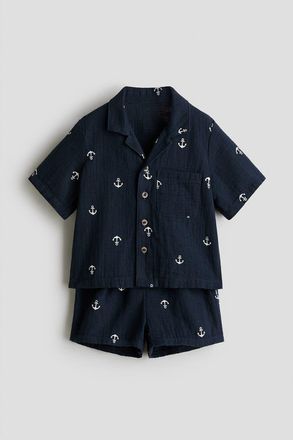 H&M 2-piece set in Navy Blue/anchors at Nordstrom, Size 18M