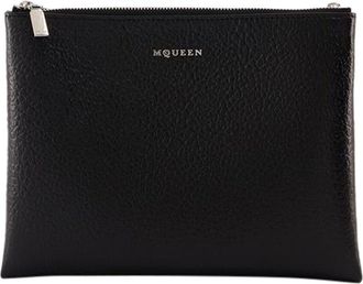 Alexander McQueen Alexander Mcqueen Black Lambskin Cross Bar Clutch, Never Carried (Authentic Pre-Loved)