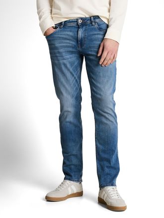 Tom Tailor Straight-Jeans TOM TAILOR, Herren, Gr. 30, L&auml;nge 30, mid stone, Denim/Jeans, Obermaterial: 92% Baumwolle, 6% Polyester, 2% Elasthan, straight fit kn&ouml;c