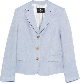 Etro V-neck Linen Blazer