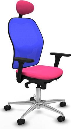 Piqueras y Crespo Jorquera Sincro Malla Azul Similpiel Rosa Brazos 3d Base Aluminio Cabecero Fijo Ruedas 65mm Nailon