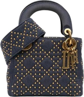 Dior Pre-owned Lady Dior Satchel - Dames - Vintage Mini Tas - Blauw - ONE Size - Denim - Vintage
