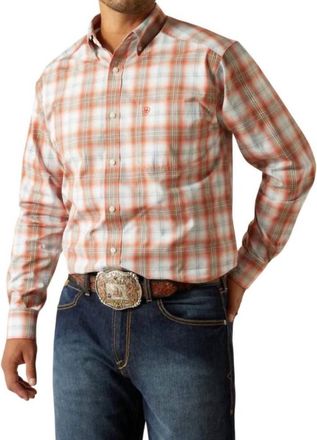 Ariat Pro Series Wallis Plaid Button Down Shirt In Orange