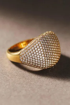 Nadri Crystal Signet Ring