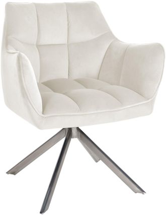 Clp Clp - Silla De Comedor Swing En Terciopelo Crema Acero Inoxidable