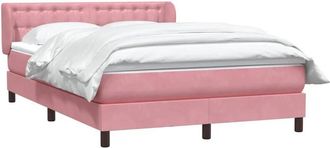 vidaXL Cama Box Spring Con Colch&oacute;n Terciopelo Rosa 160x210 Cm Vidaxl