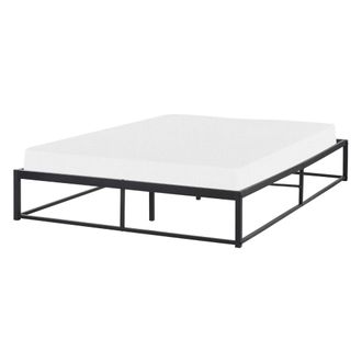 Beliani Cama Industrial Moderno Marco De Metal Doble Listones Incorporados Sin Reposacabezas 140 X 200 Cm Negro Viry
