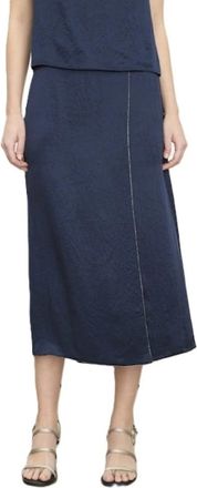 Vince Geborduurde Split Rok - Dames - Midirokken - Blauw - S - Rokken