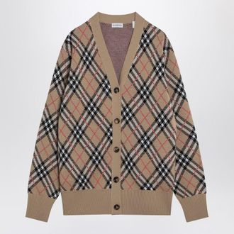 Burberry And Mohair Blend Check Cardigan