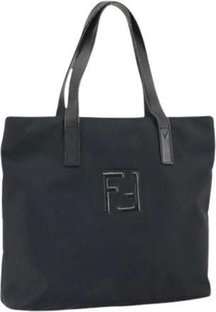 Fendi Pre-owned Tote Bags, female, Black, Size: ONE SIZE Pre-owned Nylon Tote Bag