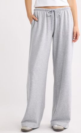 BP. Narrow Waistband Baggy Wide Leg Sweatpants in Grey Soft Heather at Nordstrom, Size Xx-Small