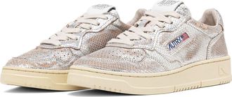 Autry Medalist Low Sneaker in Metal/snake Silver at Nordstrom Rack, Size 10Us / 40Eu