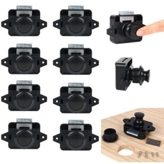 OEM Paquete De 10 Cierres De Bot&oacute;n Pulsador Para Puertas De Armarios, Pestillos Ajustables Para Puertas De 15-18 Mm De Grosor, Adecuados Para Barcos, Furg