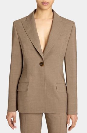 Santorelli Jess Single Button Jacket in Stretch Wool in Hazelwood at Nordstrom, Size 14