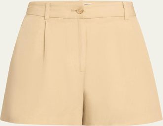 Nili Lotan Beatrice Pleated Linen Shorts