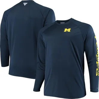 Columbia Mens Columbia Navy Michigan Wolverines Big & Tall Terminal Tackle Long Sleeve Omni-Shade T-Shirt at Nordstrom, Size Xxx-Large