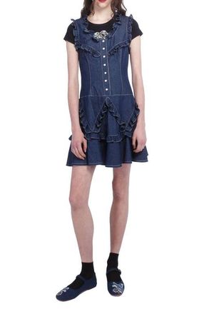Anna Sui Denim Ruffle Dress at Nordstrom, Size 10