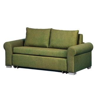 Mørteens home24 mooved Schlafsofa Latina II 2-Sitzer Grün Webstoff 165x90x90 cm (BxHxT) mit Schlaffunktion/Bettkasten Landhaus