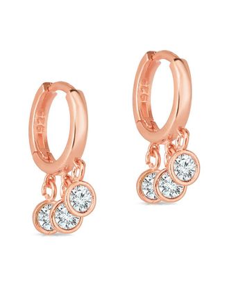 Sphera Milano 18K Over Silver Cz Hoops