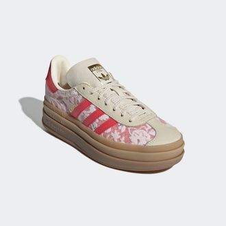 adidas Sneaker ADIDAS ORIGINALS GAZELLE BOLD X LIBERTY LONDON, Damen, Gr. 38,5, weiss (cloud wei&szlig;, cream wei&szlig;, better scarlet), Textil, Schuhe Sneaker