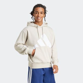 adidas Kapuzensweatshirt ADIDAS SPORTSWEAR M BL FL HD, Herren, Gr. XXL, grau (wonder alumina, wei&szlig;), Obermaterial: 55% Baumwolle, 36% Polyester, 9% Viskose, 
