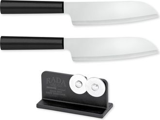 Rada Cutlery 6.25-Inch Cooks Knife Set of 2 & Quick Edge Knife Sharpener