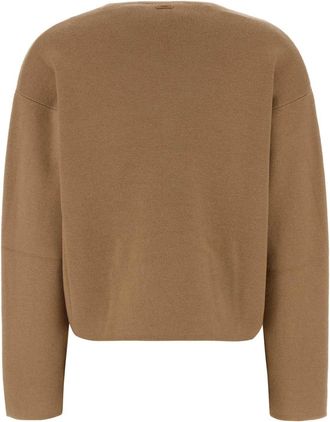 Max Mara Womens Camel Wool Blend Zibello Sweater Cammello Exterior: Cashmere Maglieria