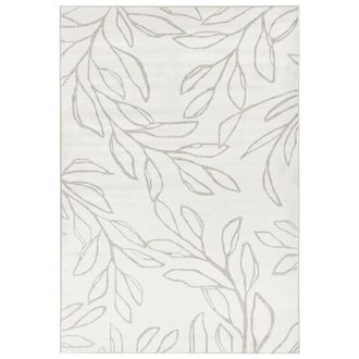 Beliani Alfombra Moderna 160 X 230 Cm De Tela Motivo Hojas Sala De Estar Dormitorio Apto Para Calefacci&oacute;n Por Suelo Radiante Base Antideslizante Pelo Corto Be