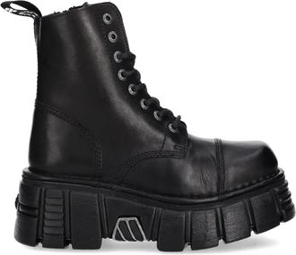 New Rock lace-up chunky-sole boots - unisex - Calf Leather/Calf Leather/Rubber - 38 - Black