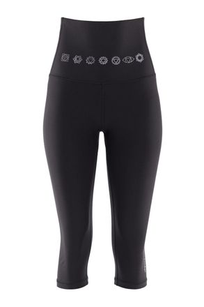 Winshape Leggings WINSHAPE 3/4-Functional Comfort HWL212C-silberne 7 Chakras, Damen, Gr. XS, Normalgr&ouml;ssen, schwarz (schwarz, 7, chakras), 85% Polyester, 15% E
