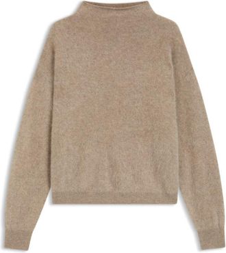 BOSS Washed-cashmere sweater with high neck
