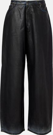Acne Studios 2023 mid-rise wide-leg coated jeans