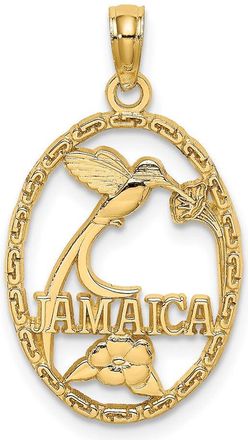 Diamond2Deal 14k Yellow Gold JAMAICA Bird Flowers Charm