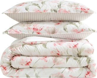 Laura Ashley Gosford Cotton Comforter Set in Pink at Nordstrom Rack, Size Full/queen