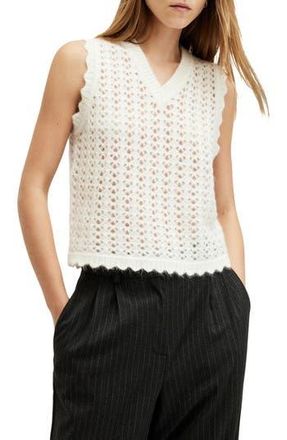 AllSaints Vivian Openwork Sweater Vest in Chalk White at Nordstrom Rack, Size Small