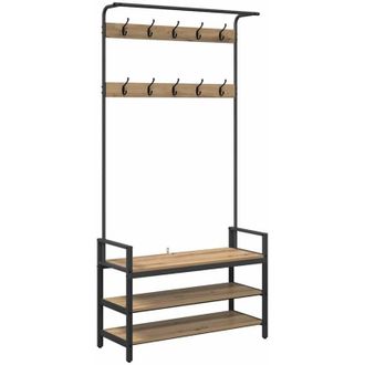 vidaXL Coat Rack Other Artisan oak 95 x 34 x 184 cm Engineered wood vidaXL