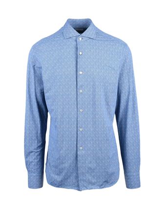 Xacus Blue Cotton Polyamide Elastane Men Stretch Shirt