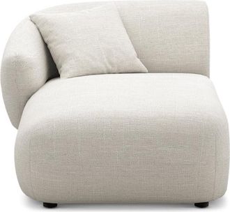 Castlery Auburn Left Chaise Customized, Performance Linen Weave, Sand, Spill Resistant, Modular Sofa by Castlery, Grey