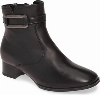 Ara Womens Georgia Graz Leather Ankle Boot In Black
