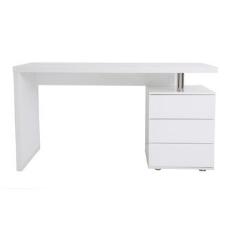 Miliboo Escritorio De Dise&ntilde;o 3 Cajones Lacado Blanco Calix